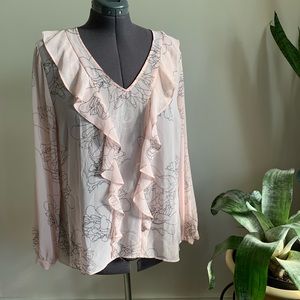 Michel Studio pink floral print blouse size 18